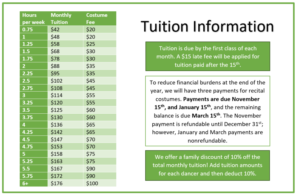 Schedule & Tuition Rates